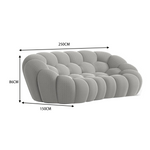 LUXORA S1175 Curved Fabric 3D Shell 200/250CM Sofa