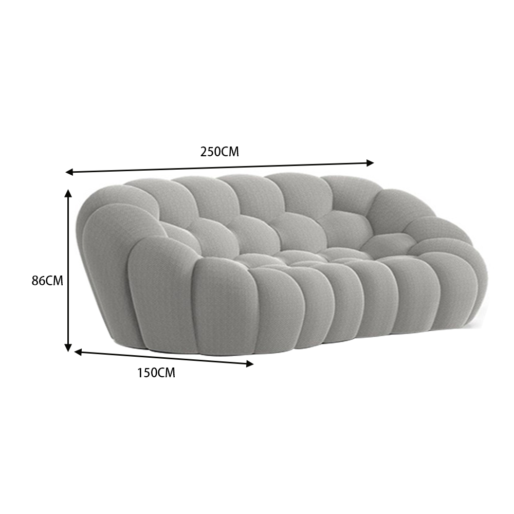 LUXORA S1175 Curved Fabric 3D Shell 200/250CM Sofa