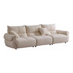 LUXORA S1194 Fabric Length Sofa 215cm Microfiber Wood Leather Solid Frame