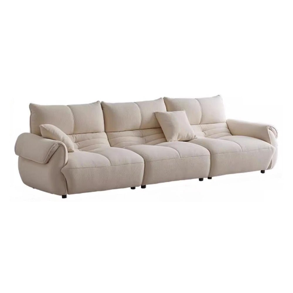 LUXORA S1194 Fabric Length Sofa 215cm Microfiber Wood Leather Solid Frame