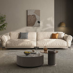 LUXORA S1198 Solid Length Leather Microfiber 186/226cm Fabric Sofa Wood Frame