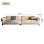 LUXORA S1198 Solid Length Leather Microfiber 186/226cm Fabric Sofa Wood Frame
