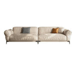 LUXORA S1198 Solid Length Leather Microfiber 186/226cm Fabric Sofa Wood Frame