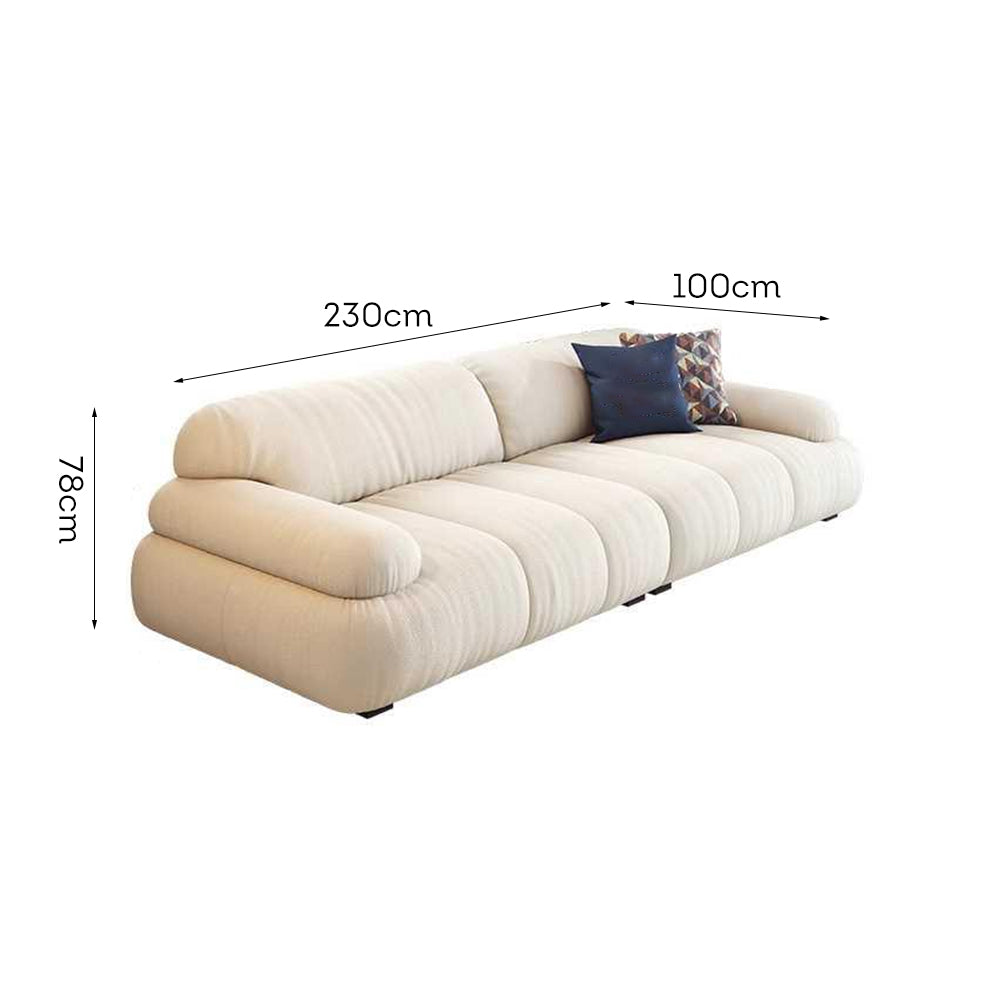 LUXORA S1199 Wood Solid Fabric Sofa Length 230cm Microfiber Leather Frame
