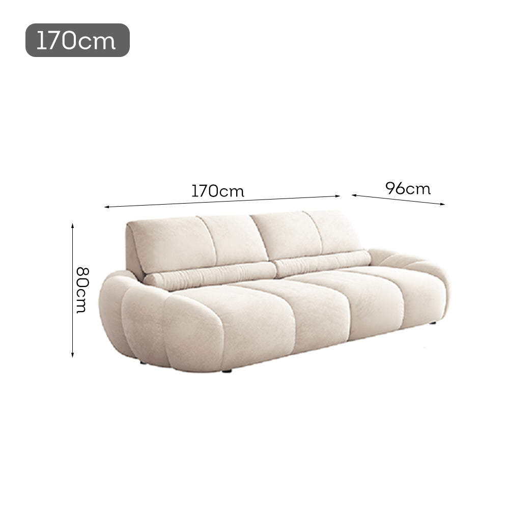 LUXORA S1200 170/210cm Wood Sofa Solid Microfiber Fabric Length Leather Frame