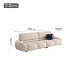 LUXORA S1200 170/210cm Wood Sofa Solid Microfiber Fabric Length Leather Frame