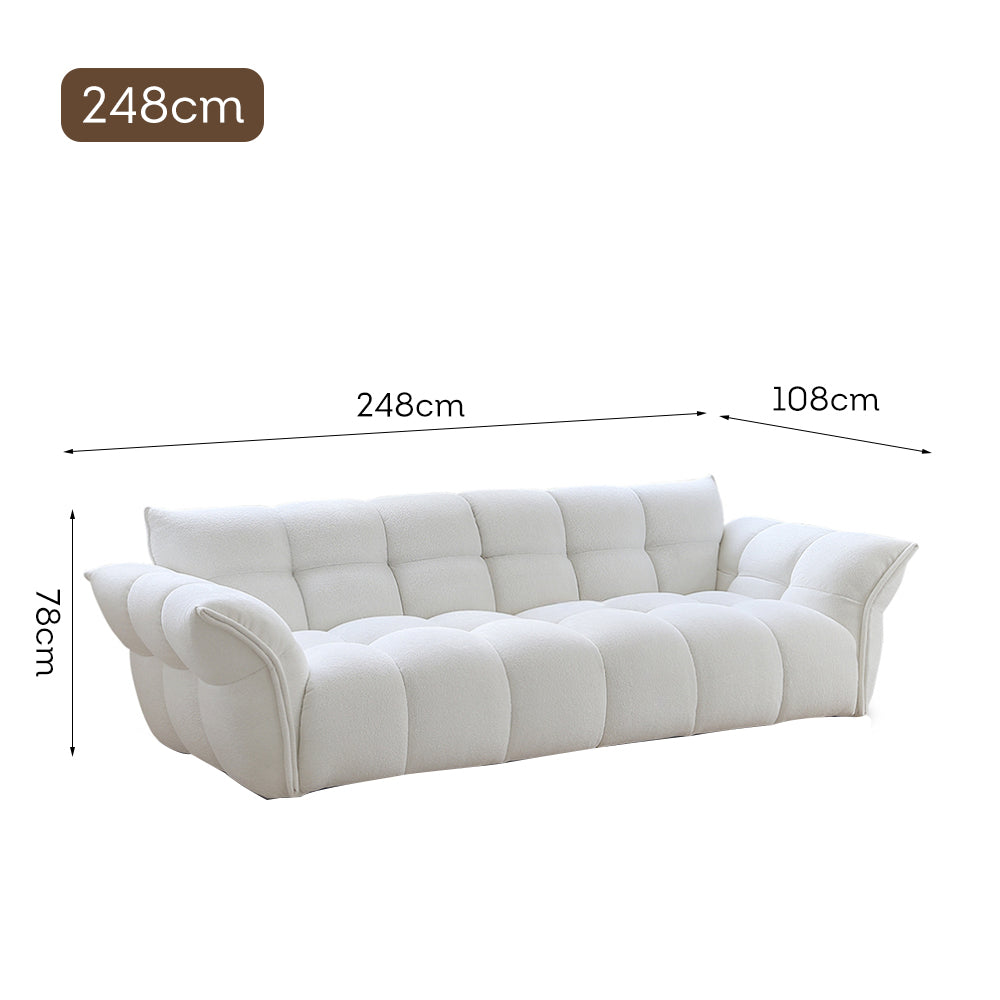 LUXORA S1209 228/248cm Matte Wood Length Solid Fabric Sofa Frame