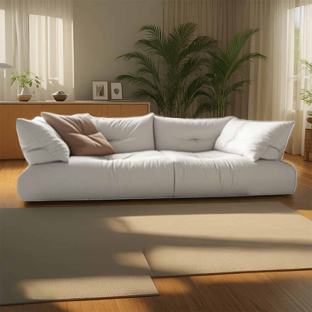 LUXORA S1226 Fabric Leather 220cm Microfiber Sofa Solid Length Wood Frame