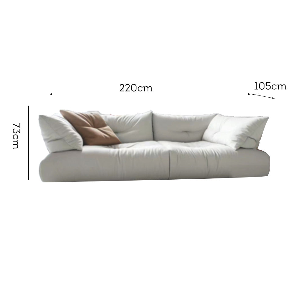 LUXORA S1226 Fabric Leather 220cm Microfiber Sofa Solid Length Wood Frame