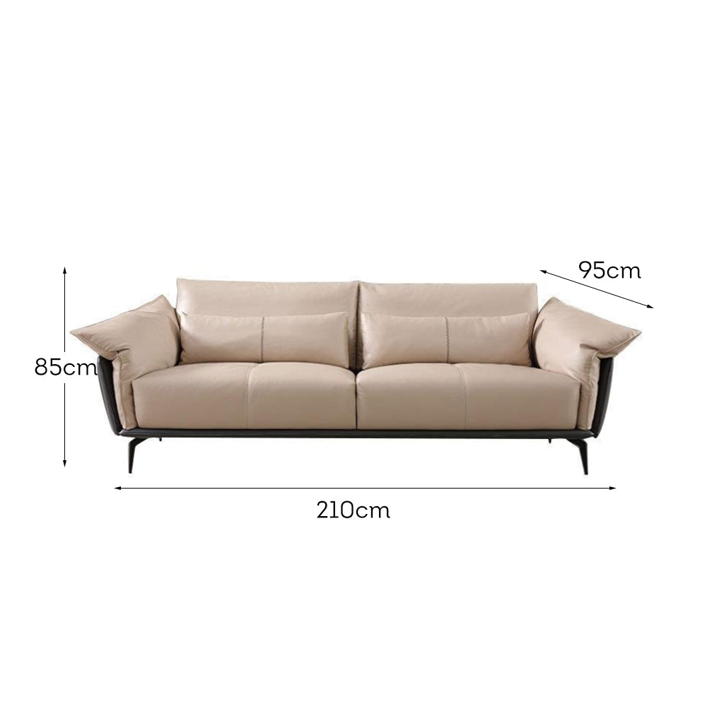 LUXORA S1235 Fabric Leather 210CM Microfiber Wood Solid Length Sofa Frame