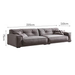 LUXORA S1243 220cm Microfiber Length Wood Solid Leather Fabric Sofa Frame