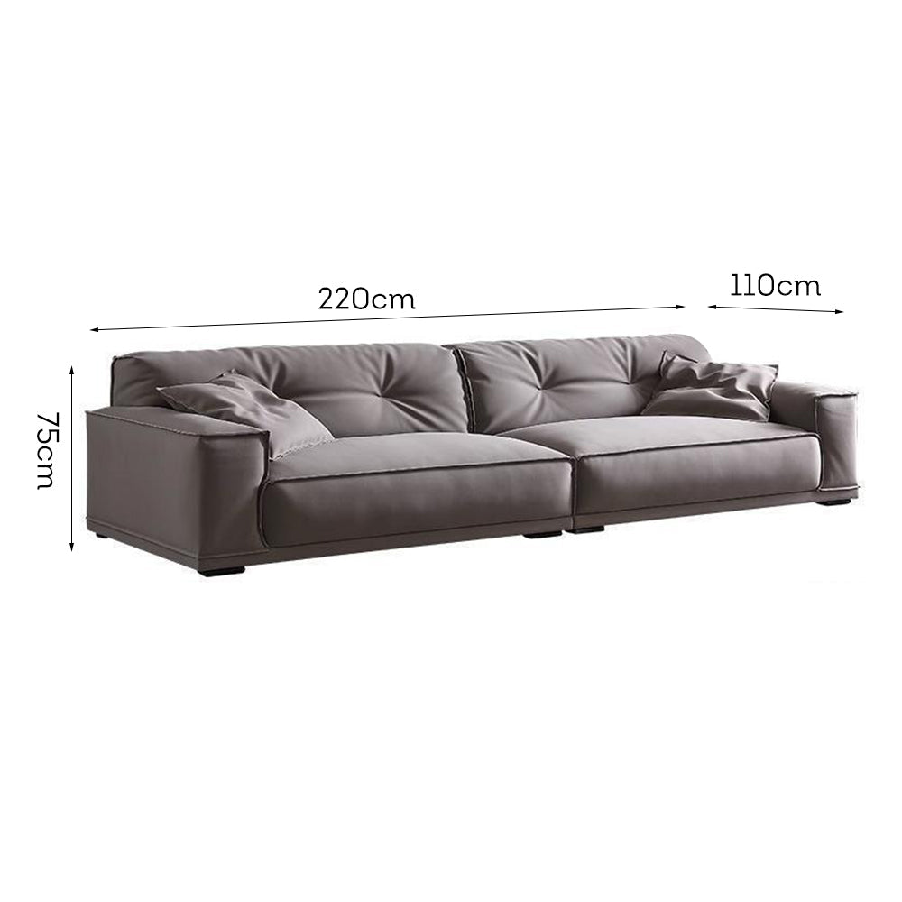 LUXORA S1243 220cm Microfiber Length Wood Solid Leather Fabric Sofa Frame