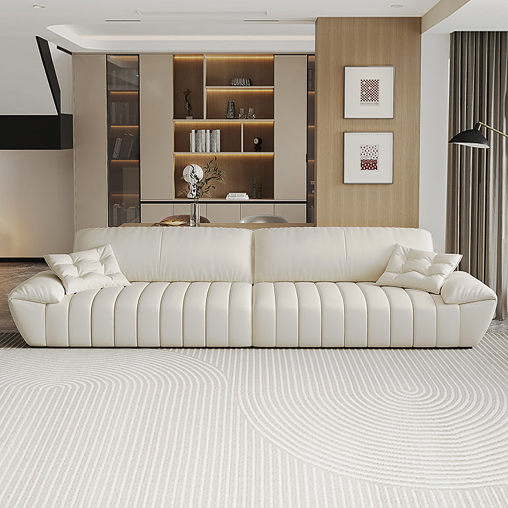LUXORA S1255 Wood Sofa Length Fabric Leather 225cm Microfiber Solid Frame