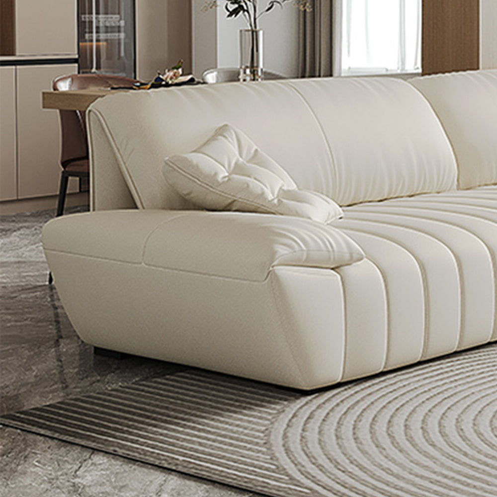 LUXORA S1255 Wood Sofa Length Fabric Leather 225cm Microfiber Solid Frame