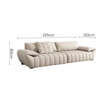LUXORA S1255 Wood Sofa Length Fabric Leather 225cm Microfiber Solid Frame