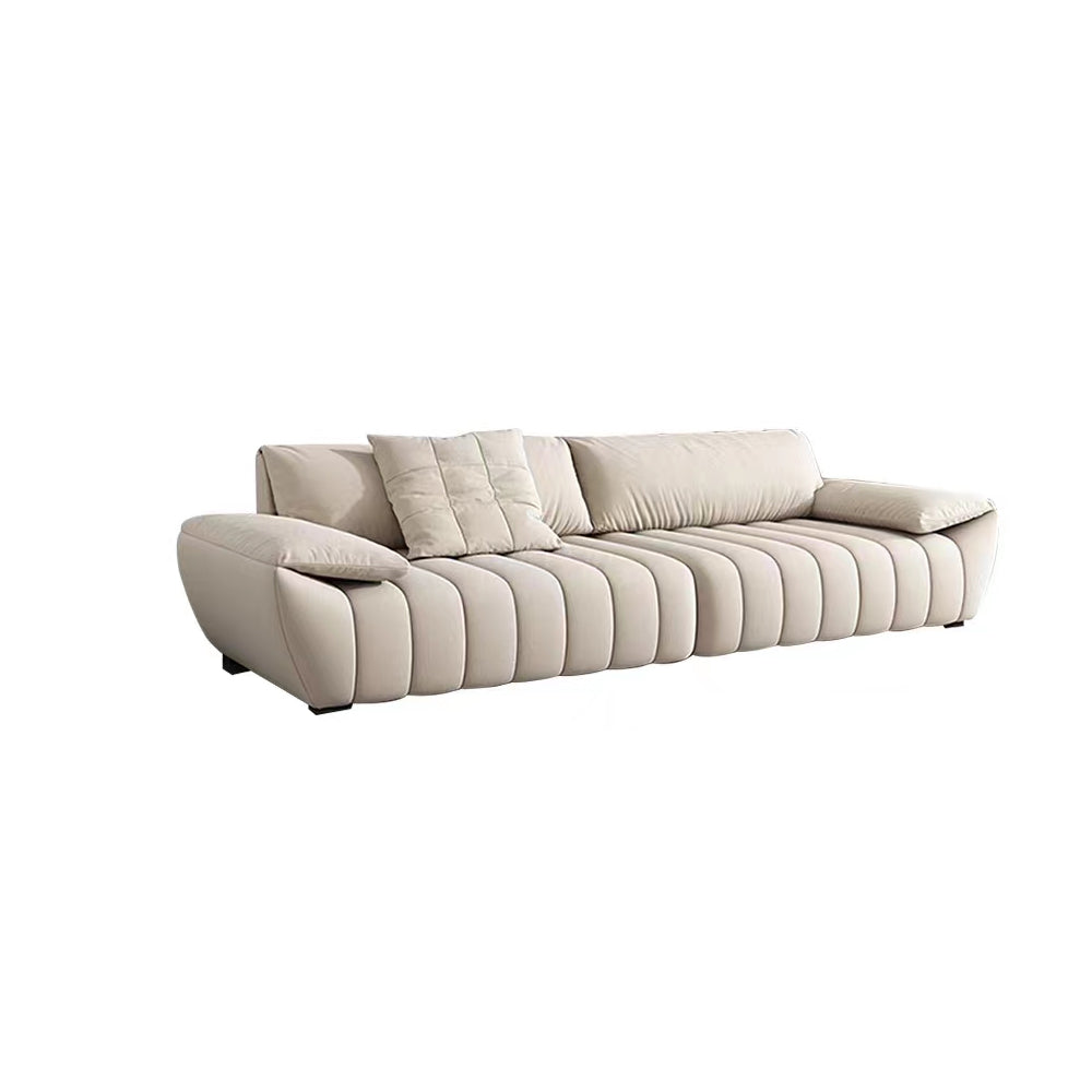 LUXORA S1255 Wood Sofa Length Fabric Leather 225cm Microfiber Solid Frame