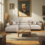 LUXORA S1276 285CM Wood Solid Leather Microfiber Fabric Length Sofa Frame