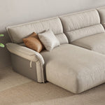 LUXORA S1276 285CM Wood Solid Leather Microfiber Fabric Length Sofa Frame