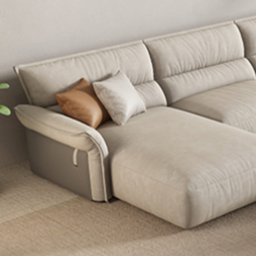 LUXORA S1276 285CM Wood Solid Leather Microfiber Fabric Length Sofa Frame
