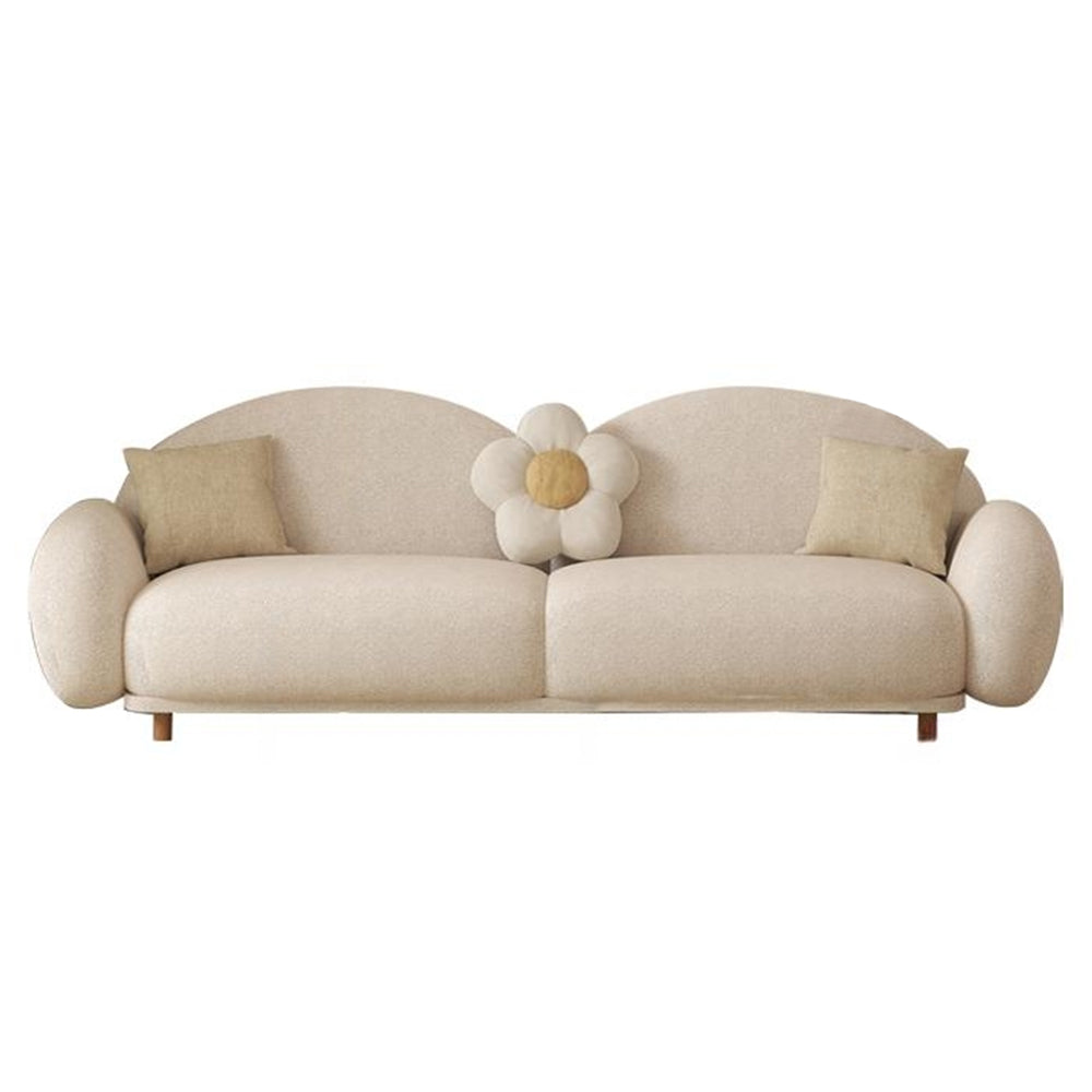 LUXORA S1286 Minimalist Style Solid Teddy Wood 230cm Sofa Fashionable Fabric