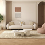 LUXORA S1286 Minimalist Style Solid Teddy Wood 230cm Sofa Fashionable Fabric