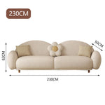 LUXORA S1286 Minimalist Style Solid Teddy Wood 230cm Sofa Fashionable Fabric