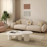 LUXORA S1286 Minimalist Style Solid Teddy Wood 230cm Sofa Fashionable Fabric
