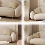 LUXORA S1286 Minimalist Style Solid Teddy Wood 230cm Sofa Fashionable Fabric