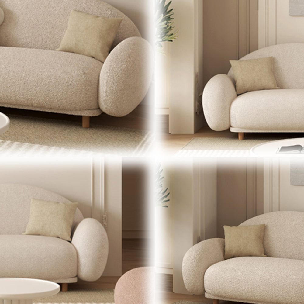 LUXORA S1286 Minimalist Style Solid Teddy Wood 230cm Sofa Fashionable Fabric