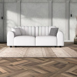 LUXORA S1302 Solid Leather Microfiber Sofa 190/250cm Length Fabric Wood Frame