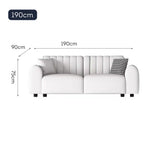 LUXORA S1302 Solid Leather Microfiber Sofa 190/250cm Length Fabric Wood Frame