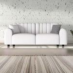 LUXORA S1302 Solid Leather Microfiber Sofa 190/250cm Length Fabric Wood Frame