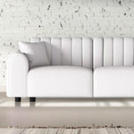 LUXORA S1302 Solid Leather Microfiber Sofa 190/250cm Length Fabric Wood Frame
