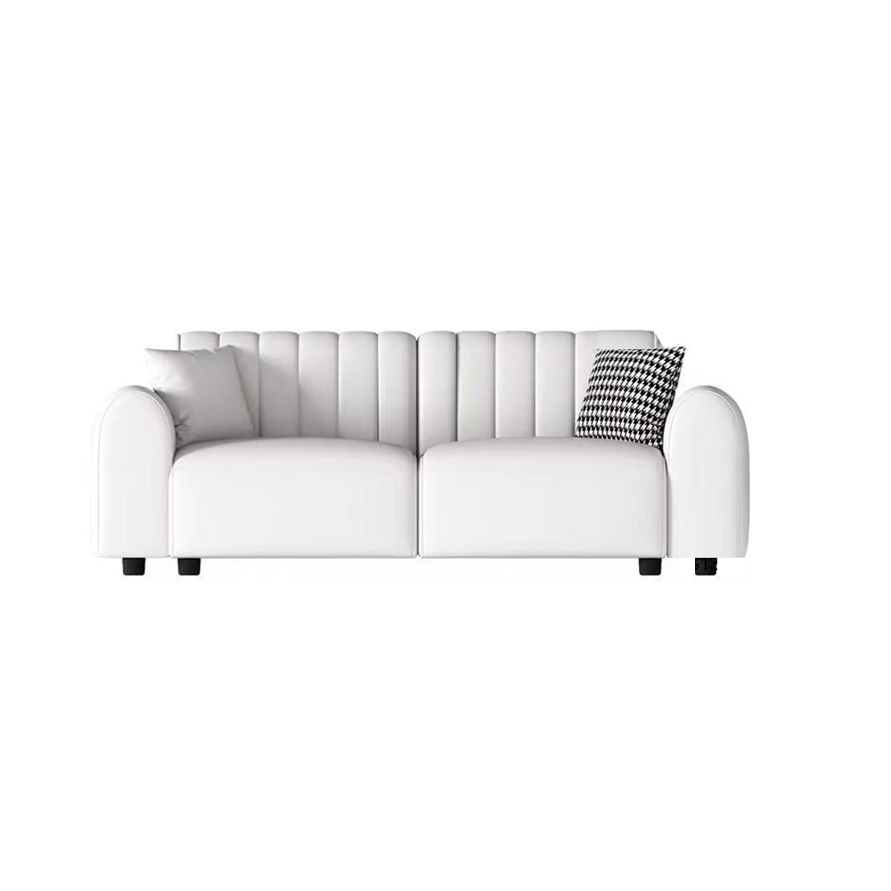 LUXORA S1302 Solid Leather Microfiber Sofa 190/250cm Length Fabric Wood Frame