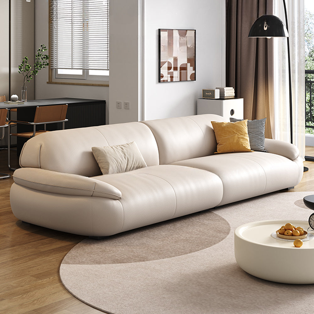 LUXORA S1305 Solid 220/250cm Microfiber Sofa Fabric Wood Length Leather Frame