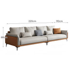 LUXORA S1313 Sofa Fabric Leather 210CM Microfiber Wood Length Solid Frame