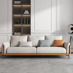 LUXORA S1313 Sofa Fabric Leather 210CM Microfiber Wood Length Solid Frame