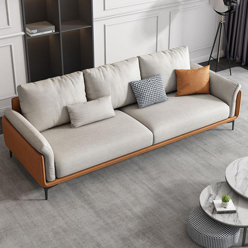 LUXORA S1313 Sofa Fabric Leather 210CM Microfiber Wood Length Solid Frame
