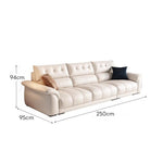LUXORA S1314 250cm Fabric Microfiber Wood Sofa Leather Length Solid Frame
