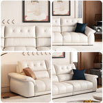 LUXORA S1314 250cm Fabric Microfiber Wood Sofa Leather Length Solid Frame