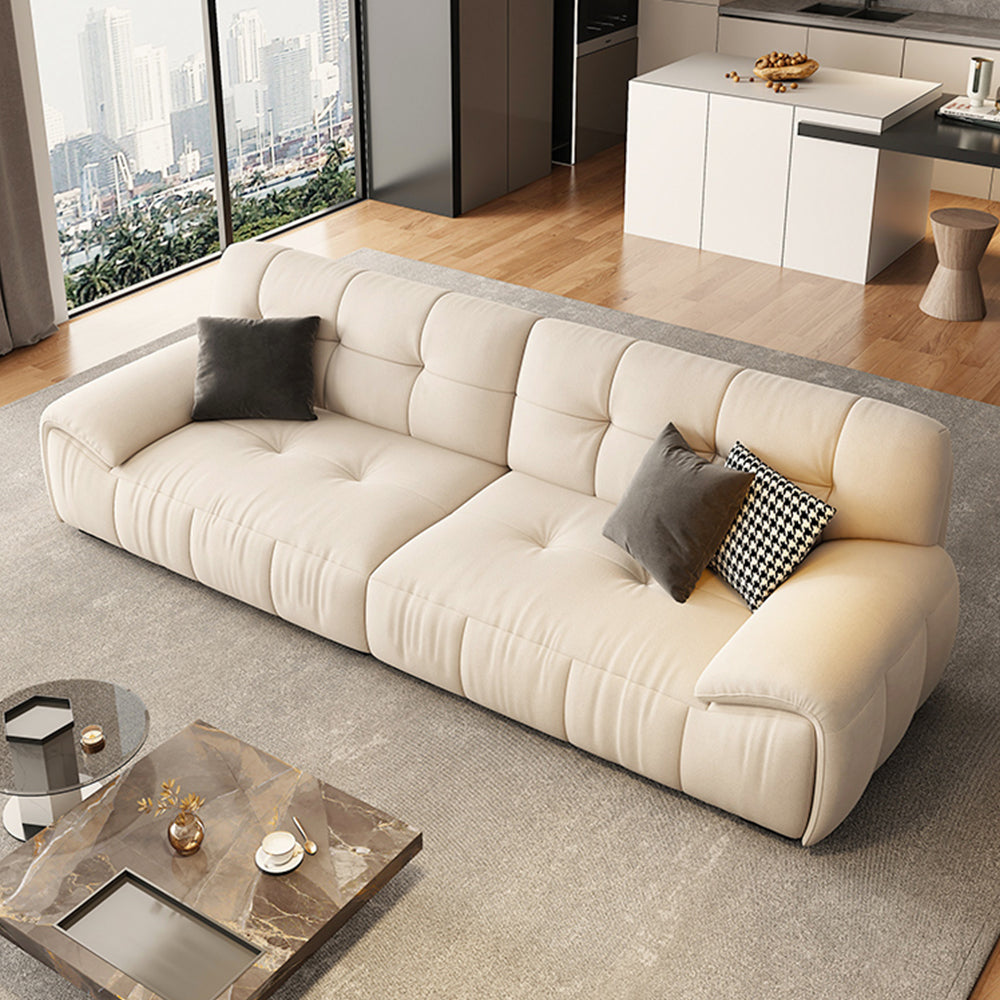 LUXORA S1316 210/250cm Leather Length Fabric Wood Sofa Solid Microfiber Frame