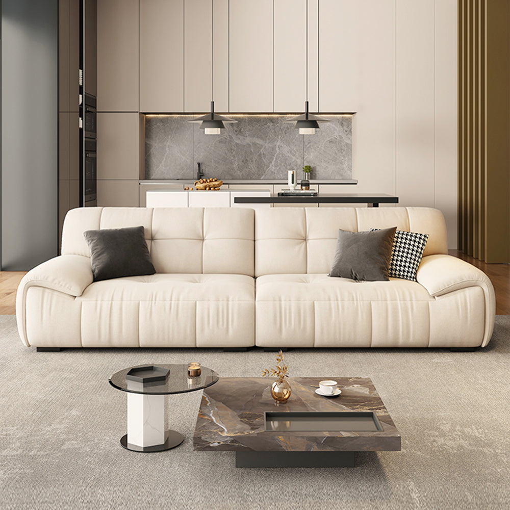 LUXORA S1316 210/250cm Leather Length Fabric Wood Sofa Solid Microfiber Frame