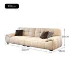 LUXORA S1316 210/250cm Leather Length Fabric Wood Sofa Solid Microfiber Frame
