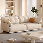 LUXORA S1322 Leather Wood Fabric Solid Sofa Length Microfiber 220cm Frame