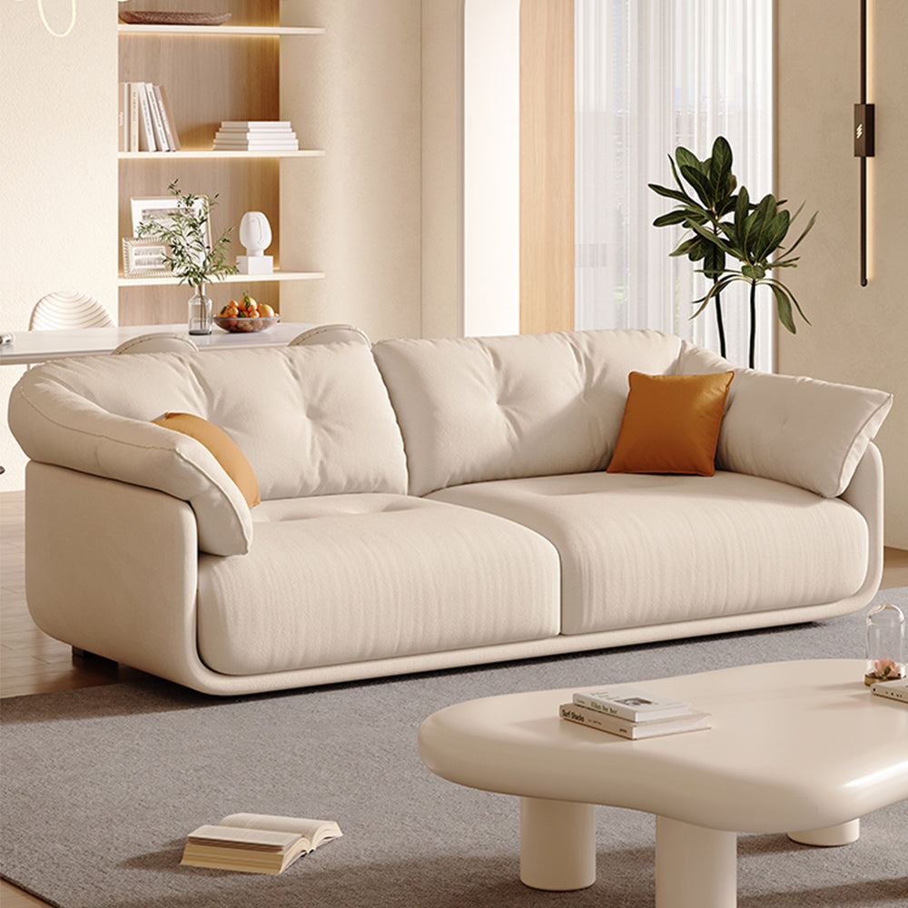 LUXORA S1322 Leather Wood Fabric Solid Sofa Length Microfiber 220cm Frame