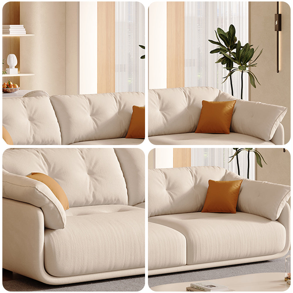 LUXORA S1322 Leather Wood Fabric Solid Sofa Length Microfiber 220cm Frame