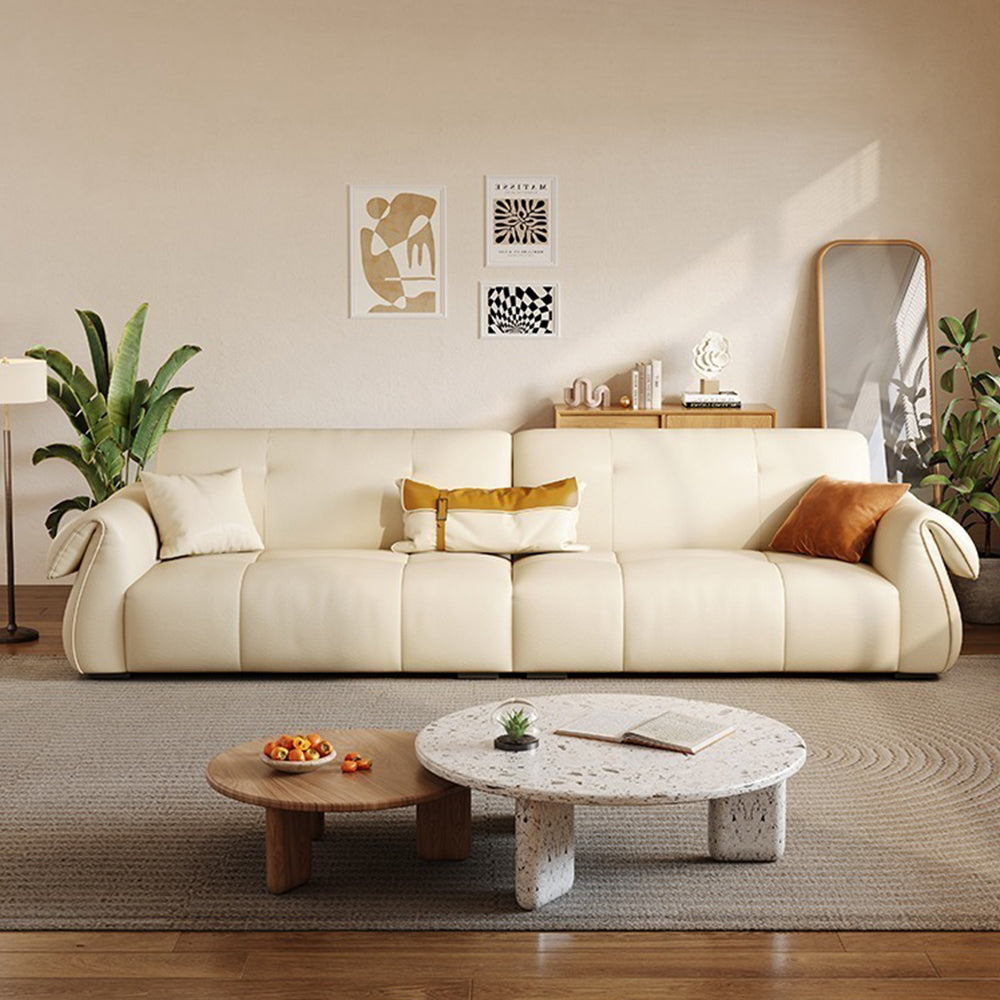 LUXORA S1408 Solid Length Wood Sofa 220/250cm Leather Microfiber Fabric Frame