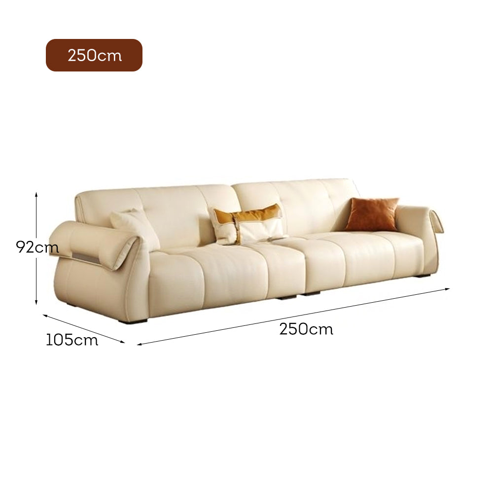 LUXORA S1408 Solid Length Wood Sofa 220/250cm Leather Microfiber Fabric Frame