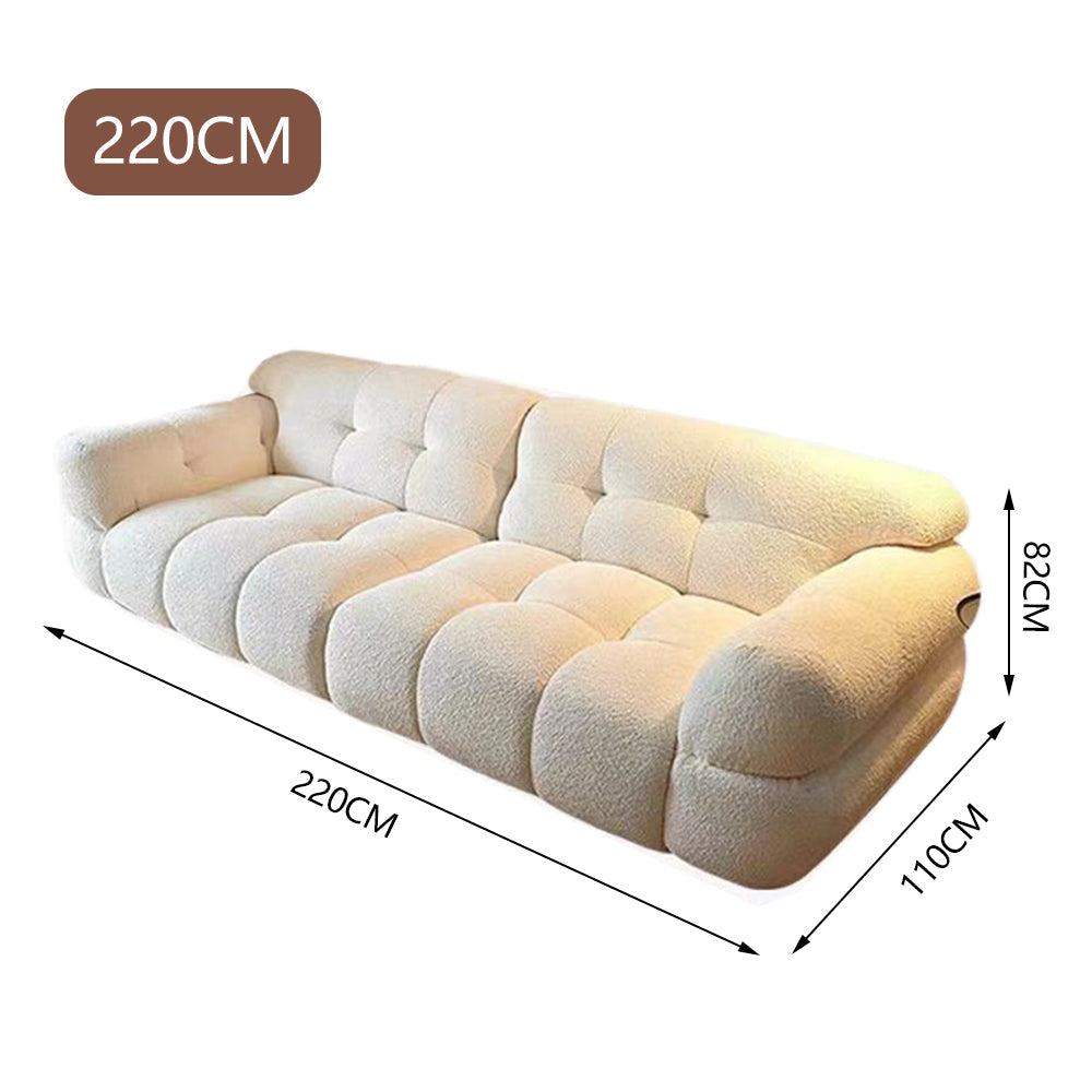 LUXORA S1470 Sofa Solid Style Minimalist 220-240cm Lambswool Fashionable Wood Fabric