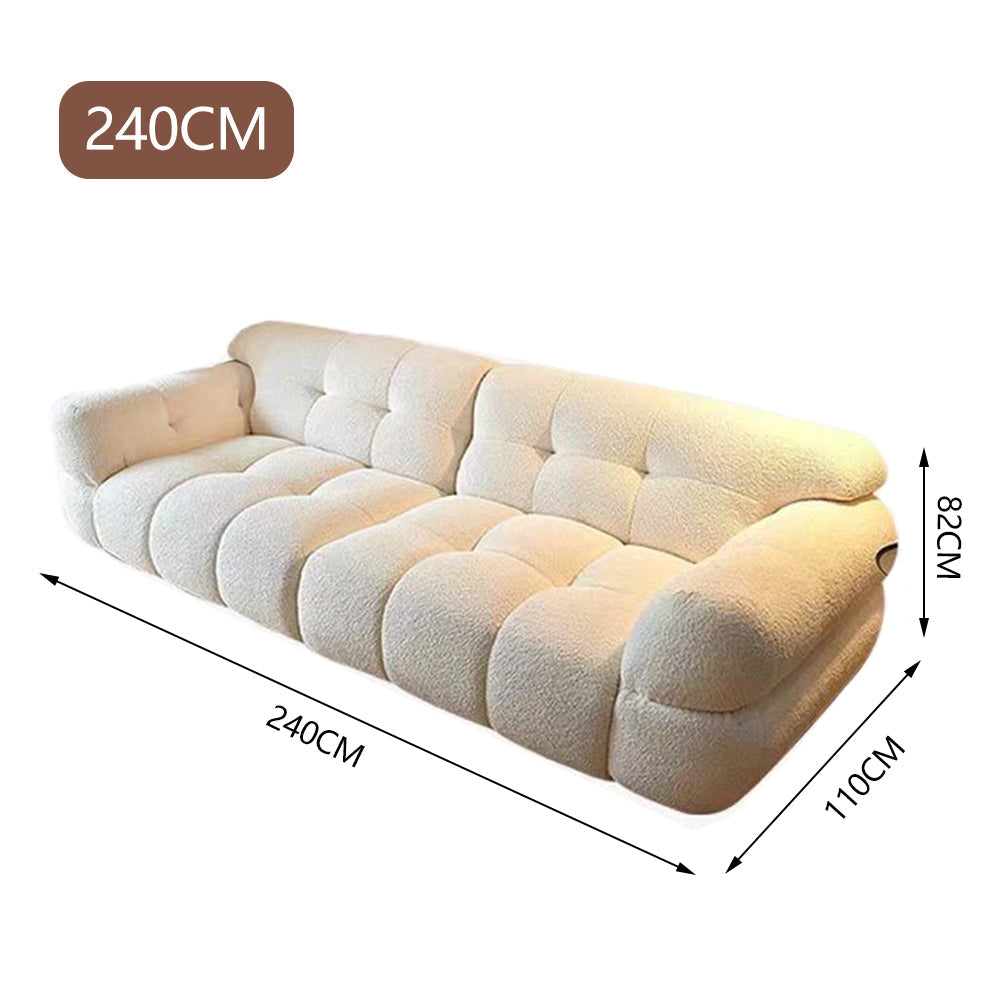 LUXORA S1470 Sofa Solid Style Minimalist 220-240cm Lambswool Fashionable Wood Fabric